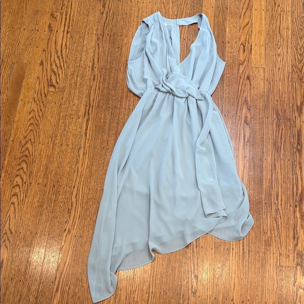 Haute Hippie grey chiffon asymmetric wrap-effect XS - Fairy Boho Designer Midi